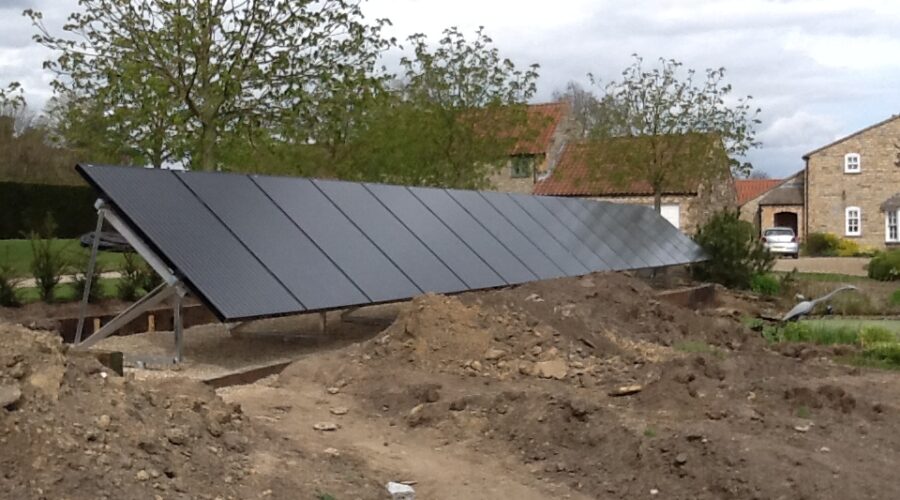 An array of solar panels in Brightwater Gardens.