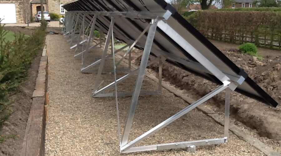 An array of solar panels in Brightwater Gardens.