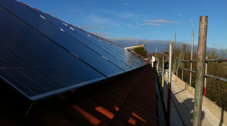 An array of solar panels on a Lincolnshire home.