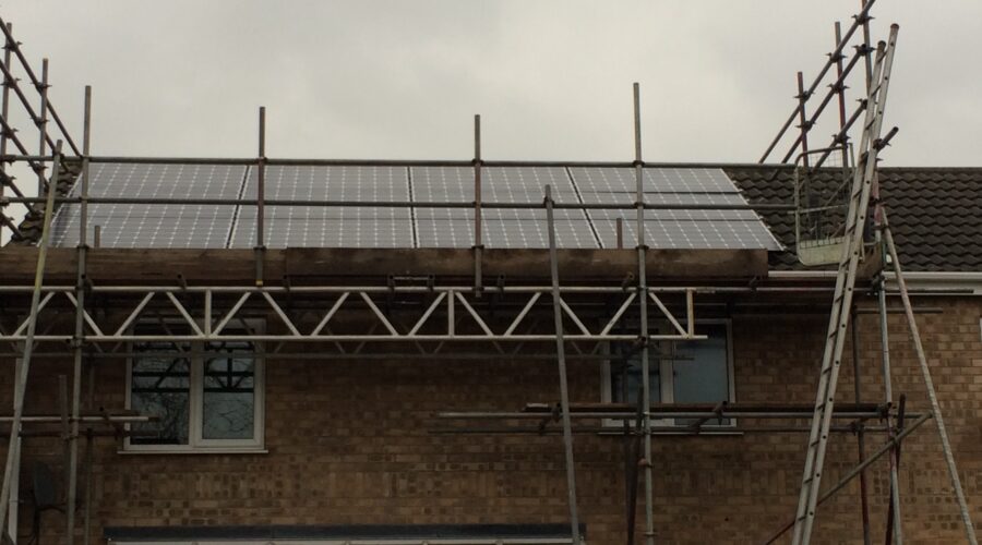 A Lincolnshire home with an array of solar panels.