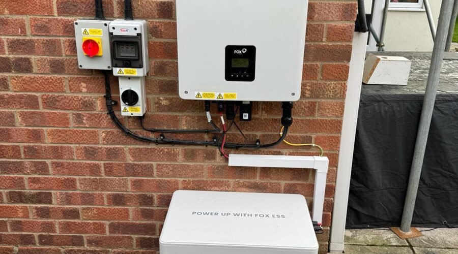 A Fox battery installed in a domestic home in Birchwood, Lincoln.